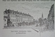 1878 oryginał JELENIA GÓRA HIRSCHBERG Cieplice pałac ŚLĄSK stara grafika