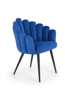 K410 stolička tmavo modrá velvet, škrupina, čalúnená,