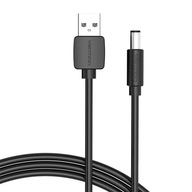 VENTION KABEL ZASILANIA PRZEWÓD ZASILAJĄCY USB-A DO DC JACK 5,5MM 3A 0,5M