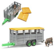 Bruder 02227 príves na prepravu zvierat+krava