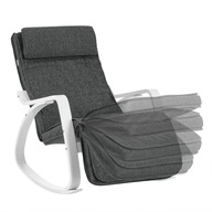 Relaksacyjny fotel bujany z regulacją podnóżka