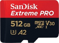 SanDisk microSDXC Extreme Pro 512 GB 200/140 MB/s A2 C10 V30 UHS-I U3