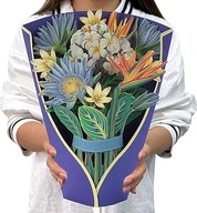 Kartka Urodzinowa naturalnej wielkości bukiet kwiatów w Formie Kartki 3D