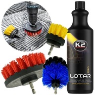 Do prania tapicerki czyszczenia płyn środek K2 Lotar Pro 1L + szczotki