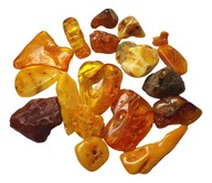 BURSZTYN BAŁTYCKI 17 SZT. 51 g jantar naturalny bryłka bryłki zestaw amber