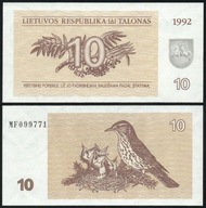 $ Litwa 10 TALONAS P-40 UNC 1992