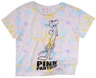 KOSZULKA T-SHIRT bluzka RÓŻOWA PANTERA BAWEŁNA kolorowa 140 R060H