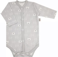 BODY NIEMOWLĘCE ROZPINANE PRZODEM r.68 GRAY BABY BEAR /51/