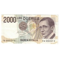 Banknot, Włochy, 2000 Lire, D.1990, KM:115, AU(55-