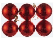 LIVARNO home Díszített gömb piros 5,8 cm 6 db