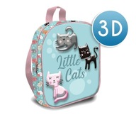 Predškolský batoh 3D LITTLE CATS Mačičky 30x25x10
