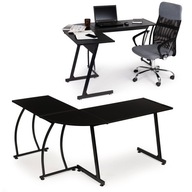 Herný kancelársky rohový stôl LOFT školský stôl čierny