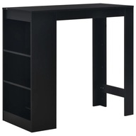 Barový stôl s policami čierny 110x50x103 cm