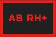 ODZNAK NA SUCHÝ ZIPS REBELHORN KRVNÁ SKUPINA AB RH+ BLACK/RED 50X80MM