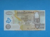 Zambia Banknot 500 Kwacha 2009 UNC P-43g POLIMER