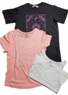 3-PAK T-Shirt Koszulki Tops H&M r.146-152 10-12 Lat