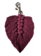 KULCSTARTÓ levél boho bordó makramé 12cm