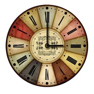 Veľké drevené nástenné hodiny VINTAGE RETRO do spálne v obývacej izbe 50x50