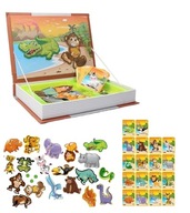 Mágneses oktató puzzle montessori állatok 81 db-os (W053)