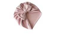 Čiapka turban špinavá ružová tepláková mašľa 48-50