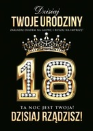 KARNET na 18 URODZINY kartka + KOPERTA prezent koleżanki DZISIAJ RZĄDZISZ