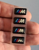 4x BMW M-Power naklejki chrom logo 3D znaczki na felgi, kierownicę 18x10