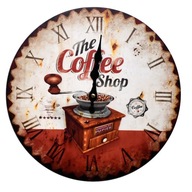 Zegar wiszący na ścianę ścienny dekoracyjny z kawą