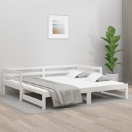 Obývacia posteľ výsuvná biela 80x200 cm masívne borovicové drevo