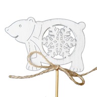 Drevená vianočná dekorácia Medveď medveď na píku 10ks 25 cm ozdoba