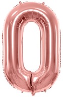 Balon RÓŻOWE ZŁOTO foliowy CYFRA 0 na urodziny jubileusz ROSE GOLD 100cm