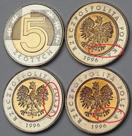 5 zł złotych 1996 mennicza typ z podwójnym rantem