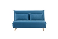 Sofa rozkładana z funkcją spania do salonu SPIKE II VELVET niebieska/buk