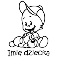 NAKLEJKI NA SAMOCHÓD JEDZIE Z NAMI DZIECKO + IMIĘ - WZORY DZIECI DO WYBORU