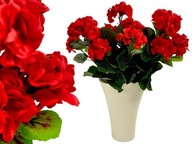 Pelargónia Umelé Kvety na Balkón Terasa Dekorácie -Červená
