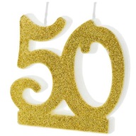 Świeczka urodzinowa LICZBA 50 na tort URODZINY