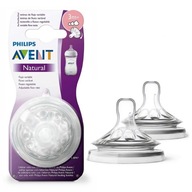 Philips AVENT Smoczek 2 szt. do butelki Natural 3m+ Trójprzepływ