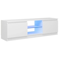 vidaXL TV skrinka s LED osvetlením, biela, 120x30x35,5 cm