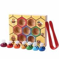 NÁPLASTI MEDU Hra Včely Včielky Montessori Logická hračka Manuálna