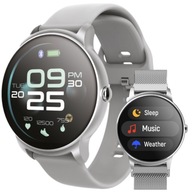 Smartwatch srebrny zegarek smart opaska sportowa licznik kroków Forever