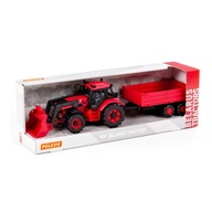 Wader Traktor "Belarus" z ładowarką i przyczepą Czerwony