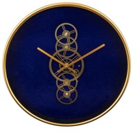 Hodiny Treviso tmavo modrá zlatá kovová nástenná dekorácia