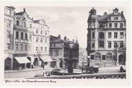 KŁODZKO -Rynek - ca. 1935 Glatz- Auto reklamy ruch uliczny- STAN!