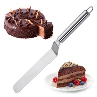 Nóż cukierniczy łopatka stalowa szpatułka srebrna do ciasta tortów kremu