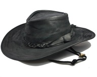 Kožený klobúk Kovbojský čierny Globtroter