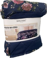 Narzuta ochraniacz na łóżko sofę Smukee granat w kwiaty 220x200