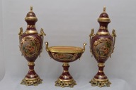 2 POHÁRE VÁZY AMFORY + 1 PATERA PORCELÁN + BRONZ