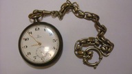 Zegarek Omega kieszonkowy szwajcar srebrny z dewizką