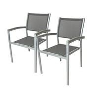stolička záhradné stoličky hliníkové sivé 2 ks strieborné ľahké kovové