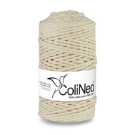 ColiNea sznurek pleciony do makramy 100% bawełna, 3mm 100m, kość słoniowa