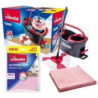 Zestaw Mop obrotowy VILEDA Easy Wring & Clean TURBO oraz Actifibre Soft